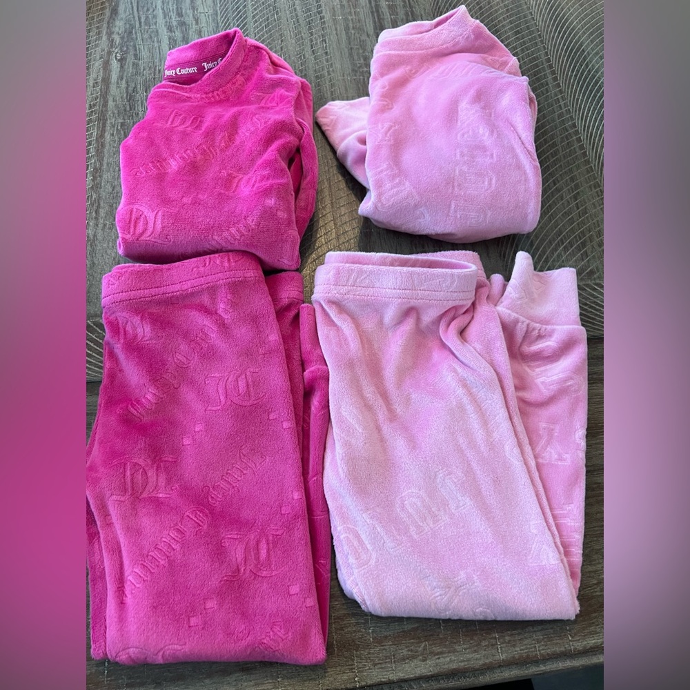 Bundle of 2 juicy couture girls 2T velour pajama sets